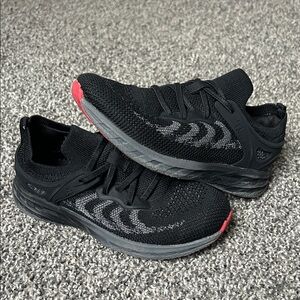 Black and Gray Kid’s Running Shoes